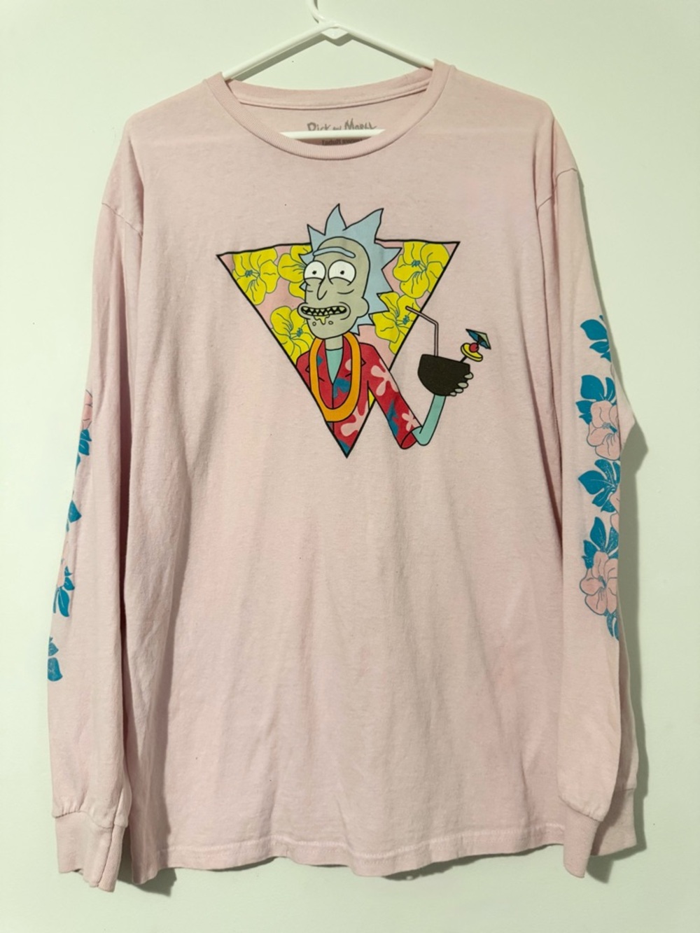 Ripple Junction Rick And Morty Long Sleeve Graphic Pink Shirt